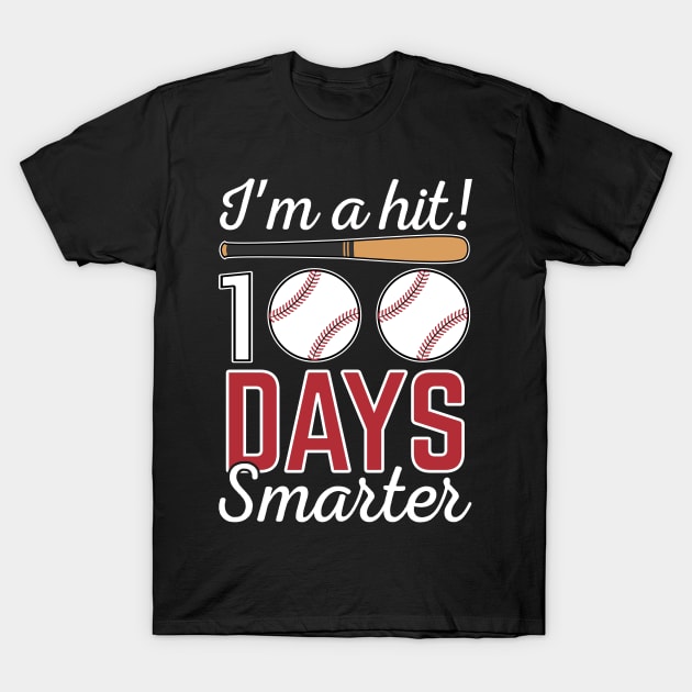 Cute 100 Days Smarter Baseball Sport Gift T-Shirt by HCMGift